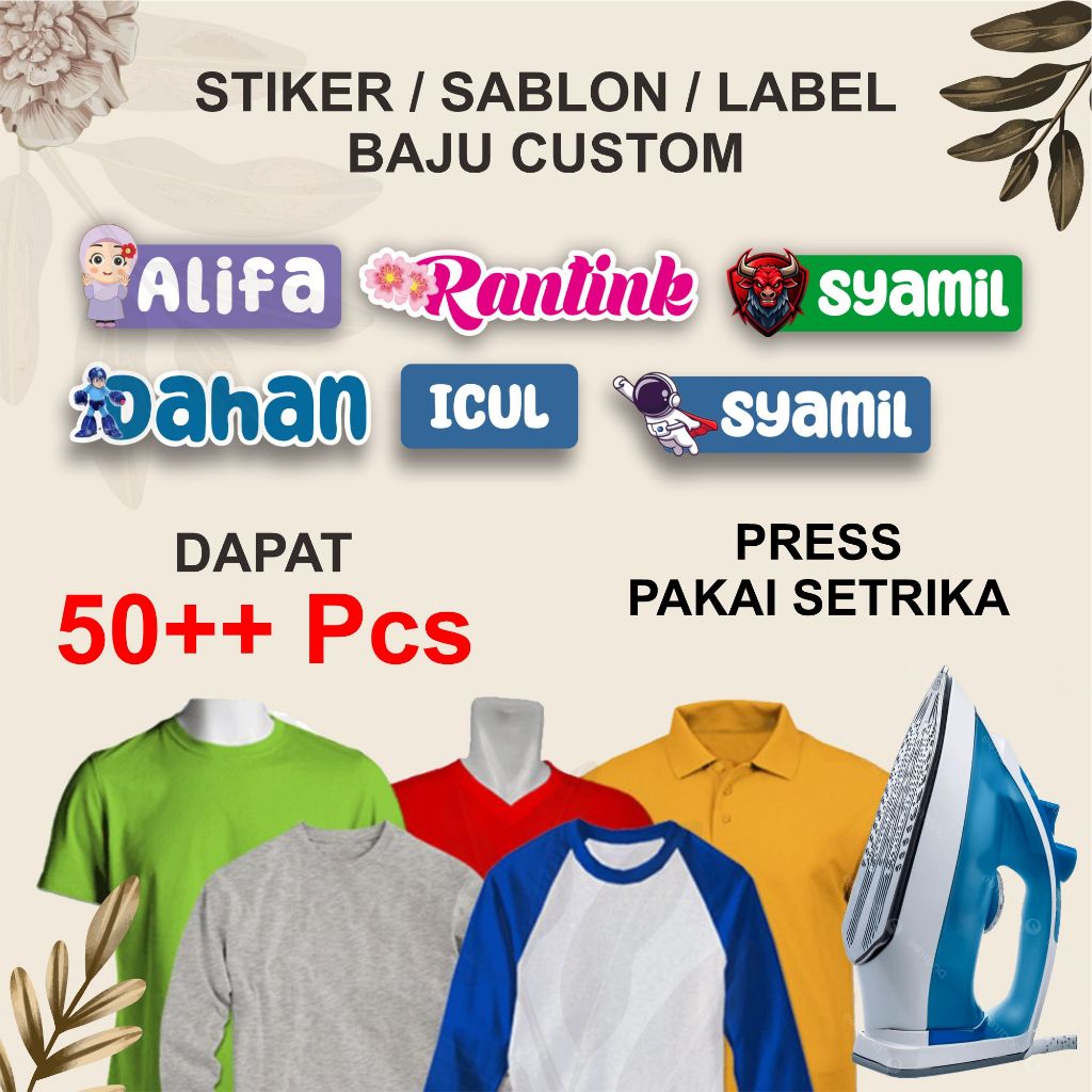 

SABLON / LABEL / STIKER BAJU CUSTOM