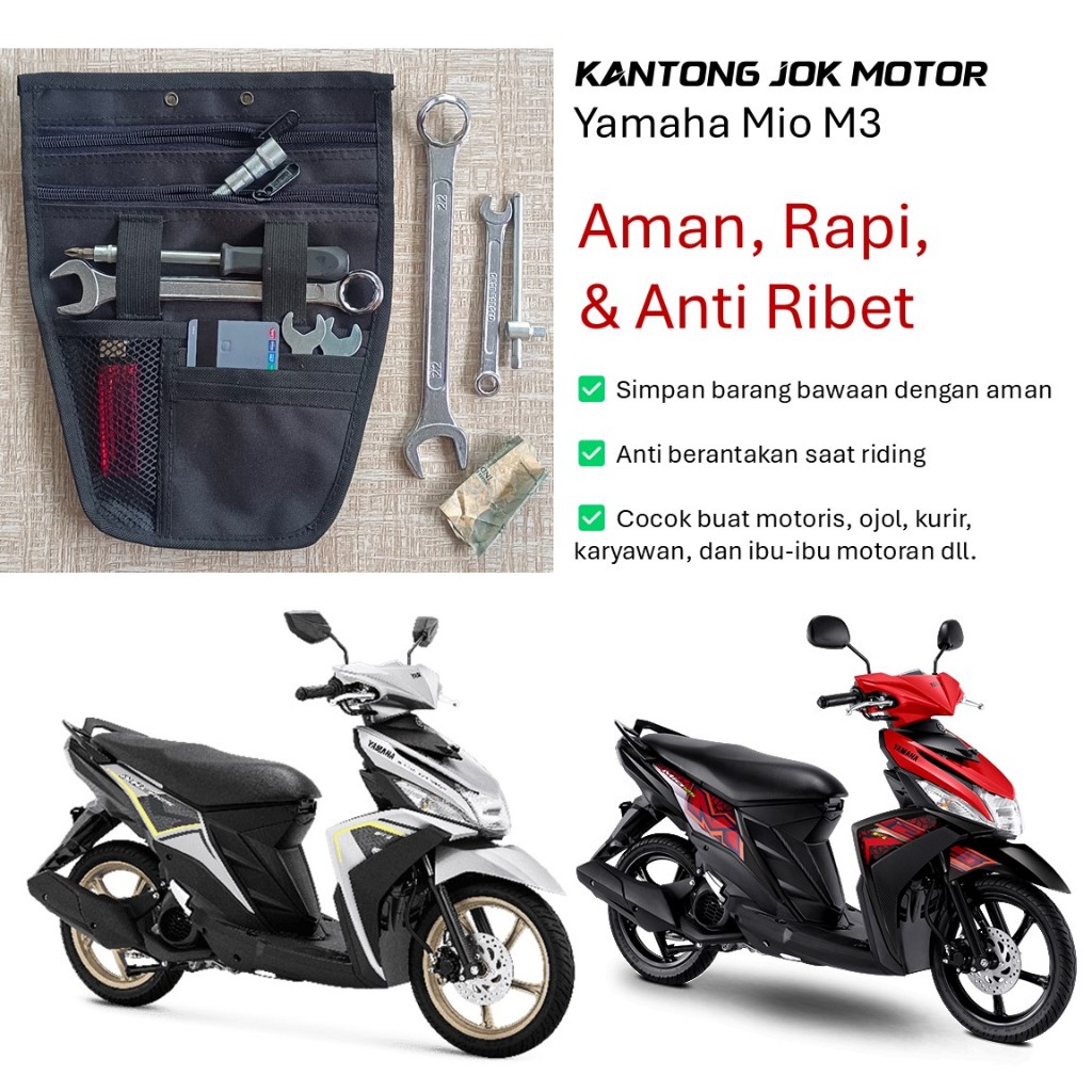 braitmoto Tas Bagasi Kantong Jok Motor Yamaha Mio M3