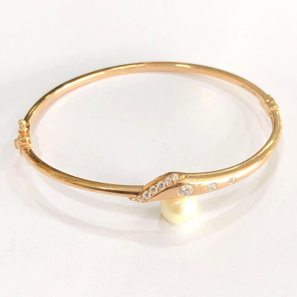 Gelang Emas Bangle Simple Diamond 300/6K