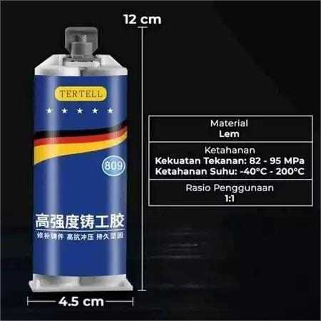 FH Lem Besi AB TERTELL 100ML Tahan Panas Industrial Metal Repair Glue / Lem AB SUper Kuat / Lem Pere