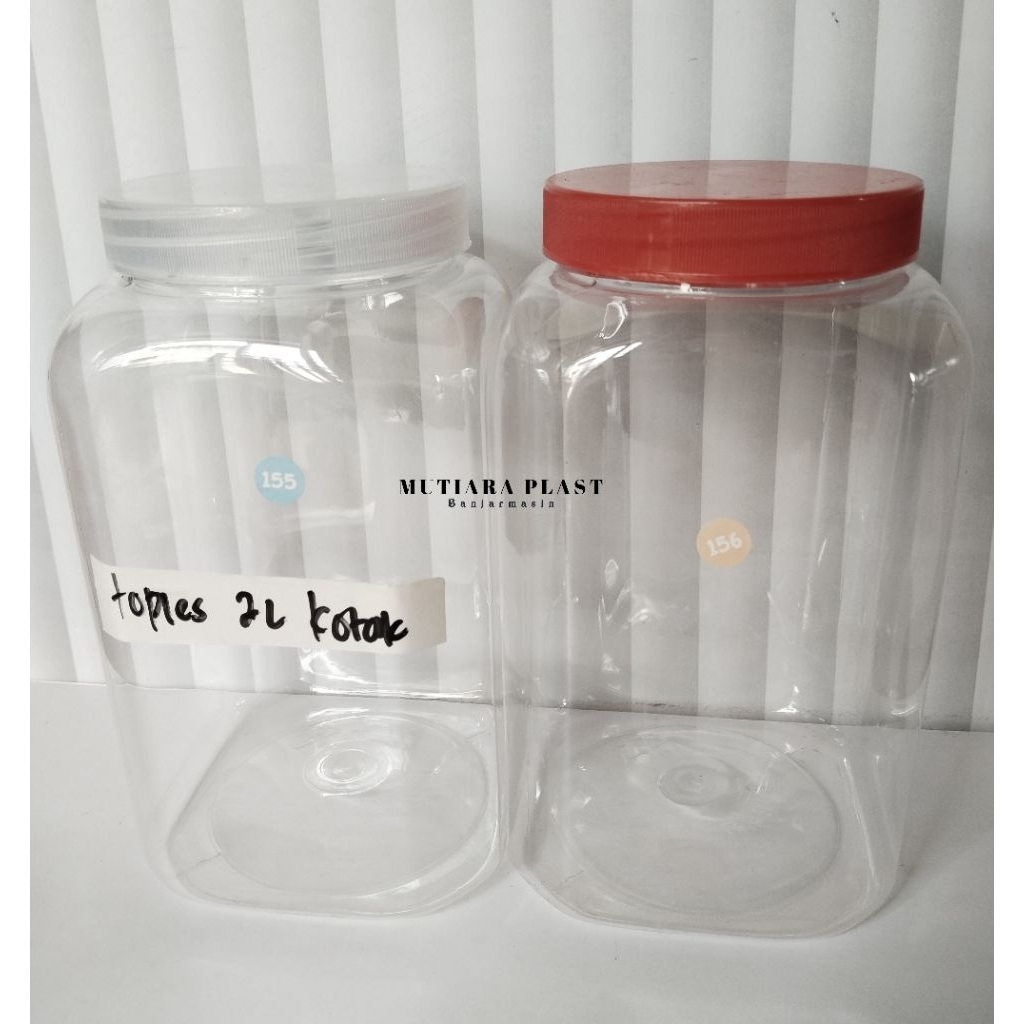 TOPLES 2 LITER / TOPLES 2 LITER + TUTUP KOTAK/ BULAT  (TEBAL)