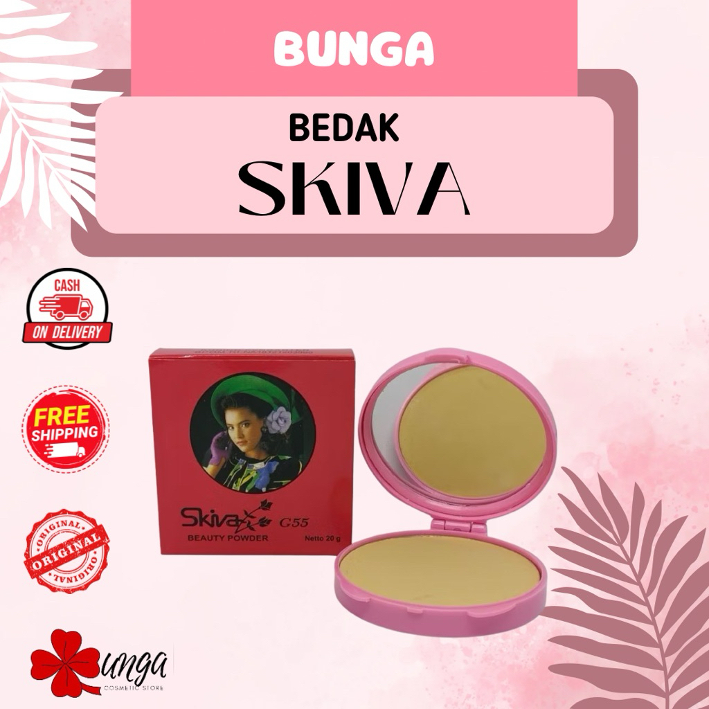 BUNGA - Skiva Beauty Powder / Skiva Bedak Padat / Bedak Skiva Padat / Bedak Skiva Payung / Bedak Ski