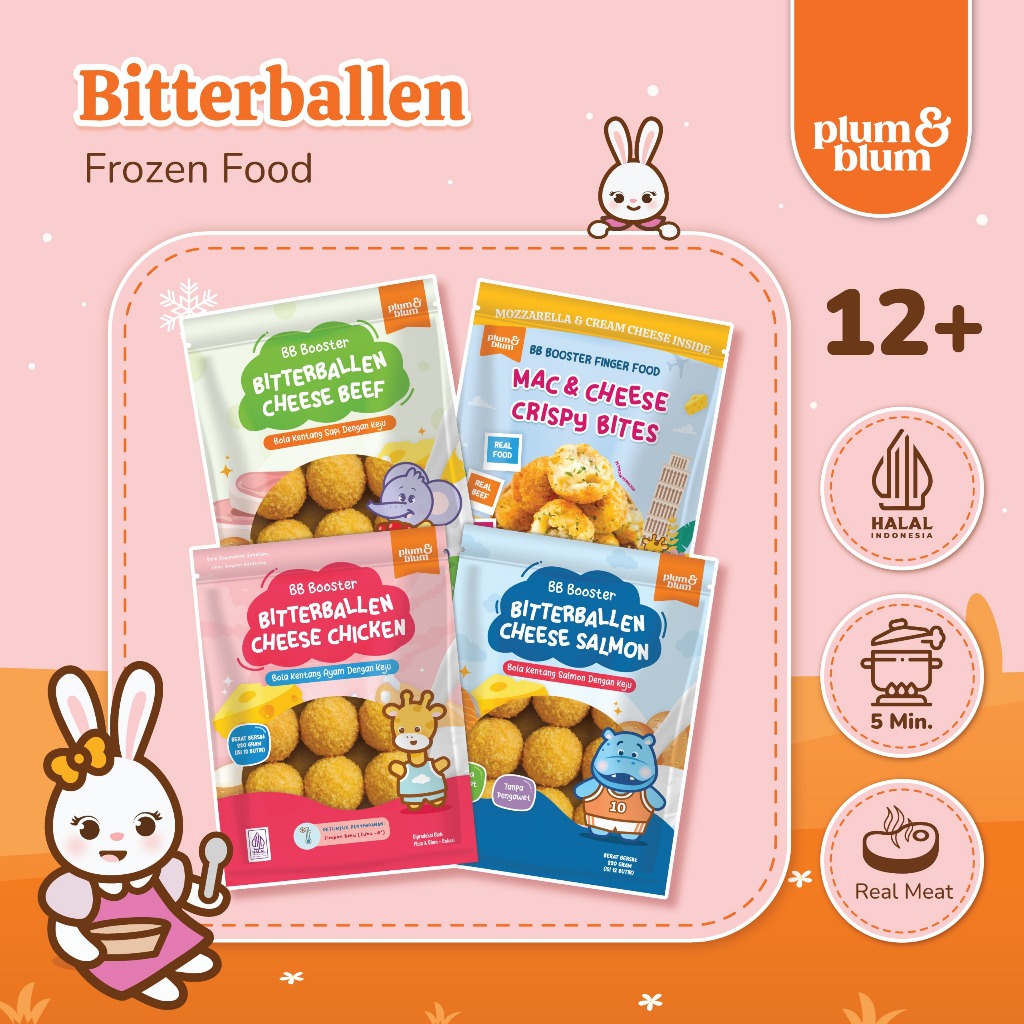 

Plum & Blum Bitterballen Cheese Beef Chicken Salmon BB Booster No MSG - 12 pcs