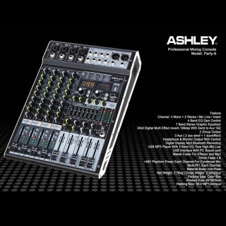 Grosir Mixer Ashley party 6 mikser ashley party6 6channel bluetooth original Equalizer