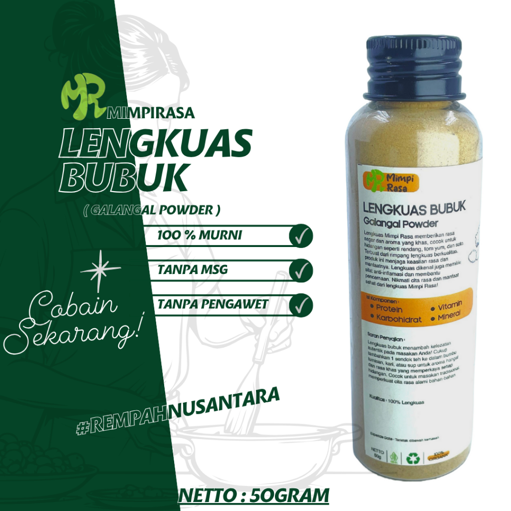 

BUMBU | LENGKUAS BUBUK | GREATER GALANGAL POWDER 65g