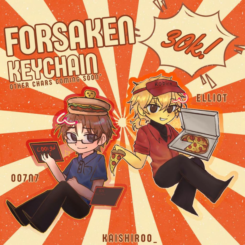 ‼️RESTOCKING‼️Forsaken Roblox keychain guest 1337, Two time, 007n7, Elliot [OTHER CHARACTERS COMING 