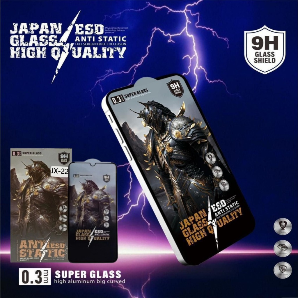 Tempered Glass JAPAN Full 0.3 JX-22 Universal/Persamaan Japan Glass High Quality Anti Static ESD1BOX