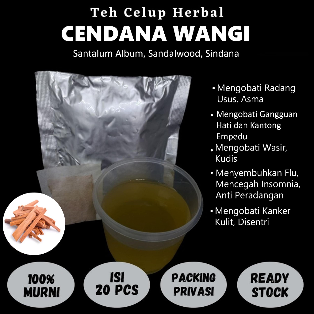 

Teh Celup Herbal CENDANA WANGI Mengobati Asma Radang Usus Radang Usus Kanker Kulit Insomnia
