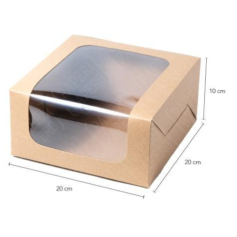

Dus Kotak Polos + Jendela Bening Tranparan Isi 5 Pcs Ukuran 20x20x10 cm Box Cake Window Kotak Packaging Kue