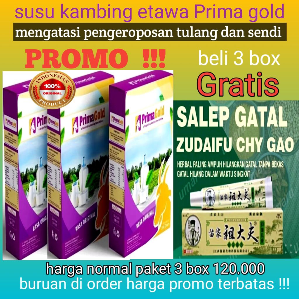 

paket 3 box susu kambing etawa prima gold original menyehatkan tulang dan sendi ASAM URAT PEGEL linu gratis SALEp