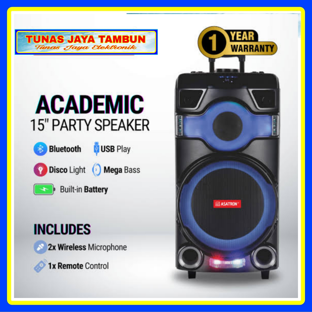 ASATRON ACADEMIC 15 INCI / SPEAKER BLUETOOTH ASATRON ACADEMIC / WIRELESS ASATRON ACADEMIC 15 INCH