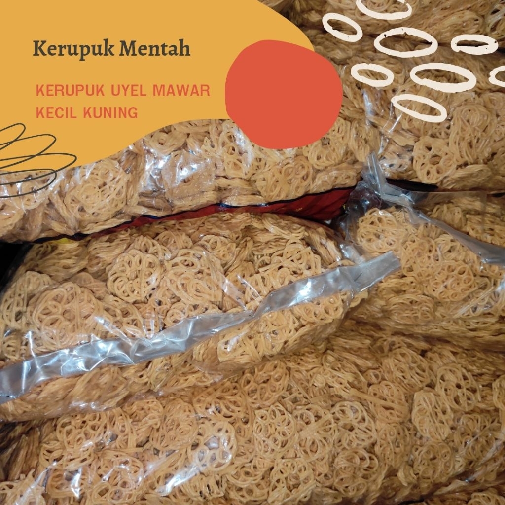 

( 5 KG) KERUPUK UYEL KUNING KECIL / KRECEK UYEL KUNING MENTAH
