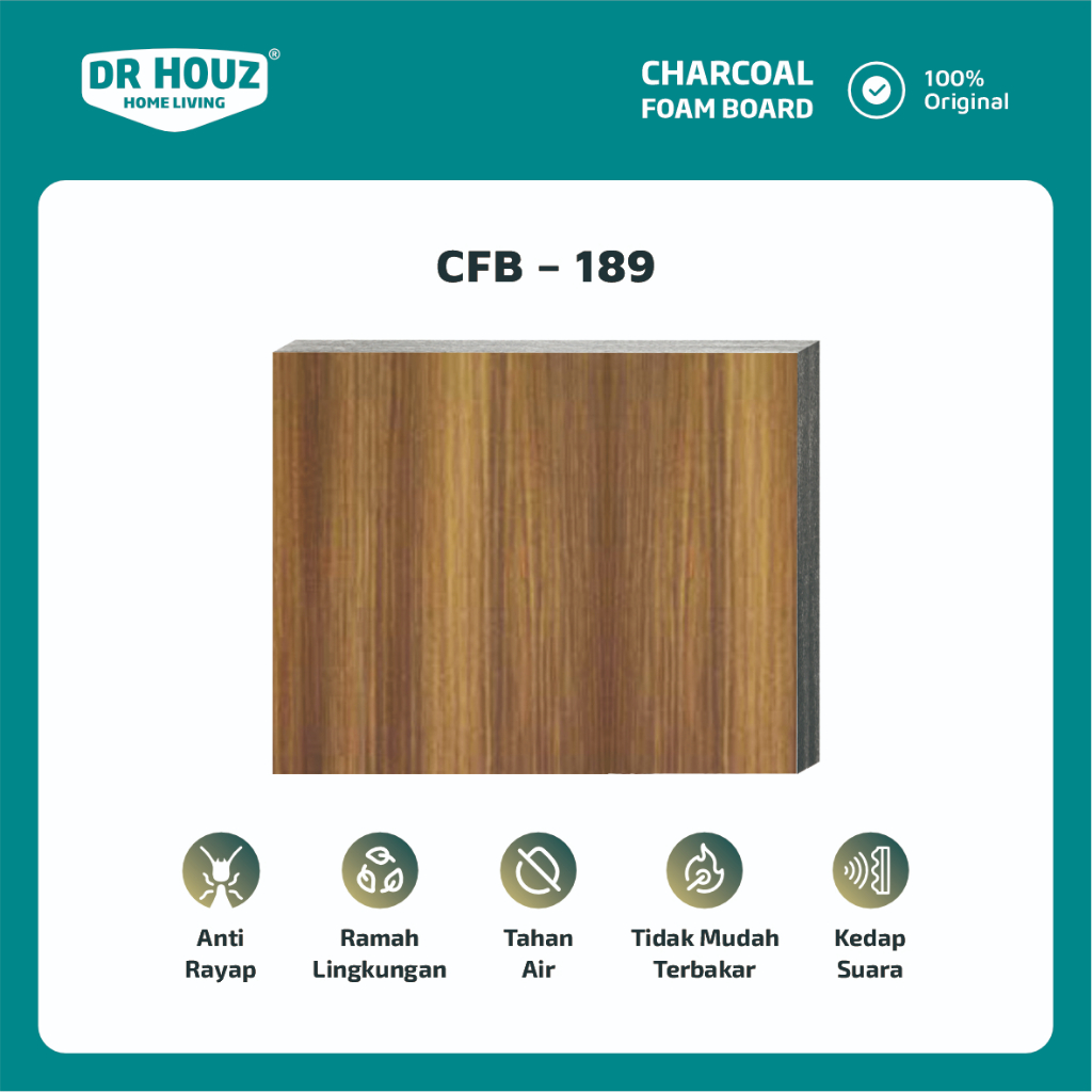 DR.HOUZ - Charcoal Foam Board - CFB 189 Wood (Wall Board)