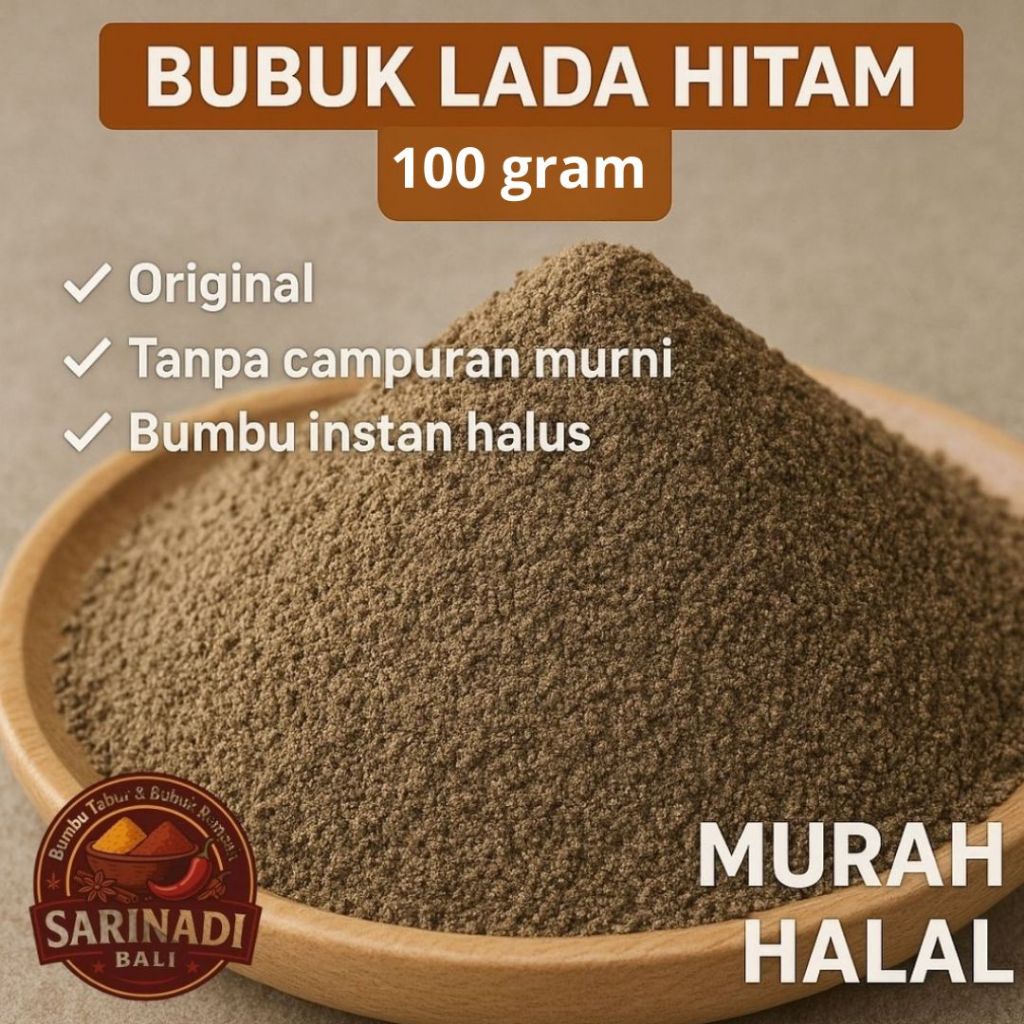 

Lada Hitam Bubuk 100gr Rempah Lada Hitam Murni Rasa Pedas Wangi Kuat Premium