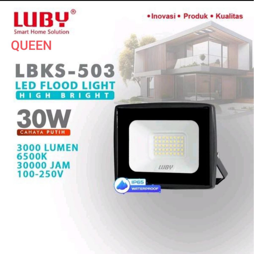 LUBY LAMPU SOROT LED 30WATT LBKS-503 CAHAYA PUTIH FLOODLIGHT KUALITAS BAGUS