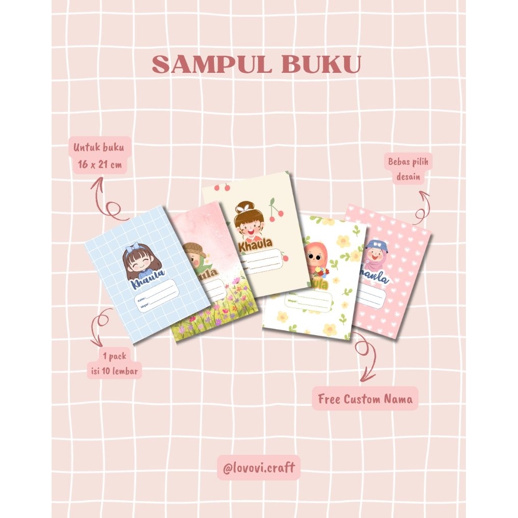 

Sampul Buku custom nama isi 10pcs