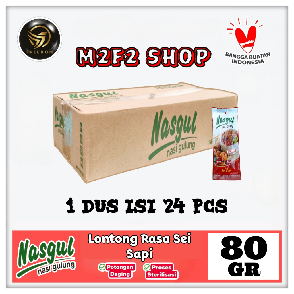 

Nasgul Nasi Gulung Rasa Sei Sapi | Lontong - 80 gr (Kemasan Karton)
