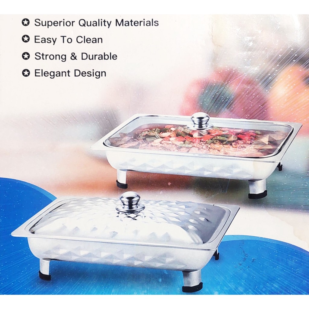 Prasmanan Segi Stainless Premium Tebal Tempat Makan Prasmanan / Baki Prasmanan Stainless