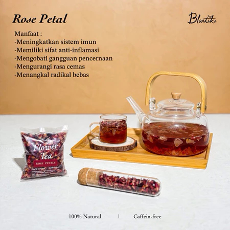

Blantika Premium Rose Petal Tea – Teh Herbal Bunga Mawar, Perawatan Kulit & Relaksasi Alami