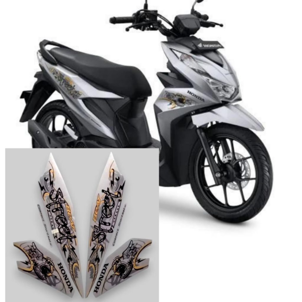 Stiker Striping Lis Body Motor Beat Street 2021 Silver