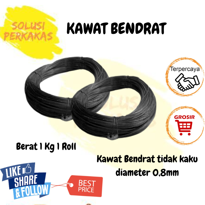 KAWAT BENDRAT HITAM / KAWATT BETON, TALI IKAT KAWATT ANTI KARAT PER 1 KG