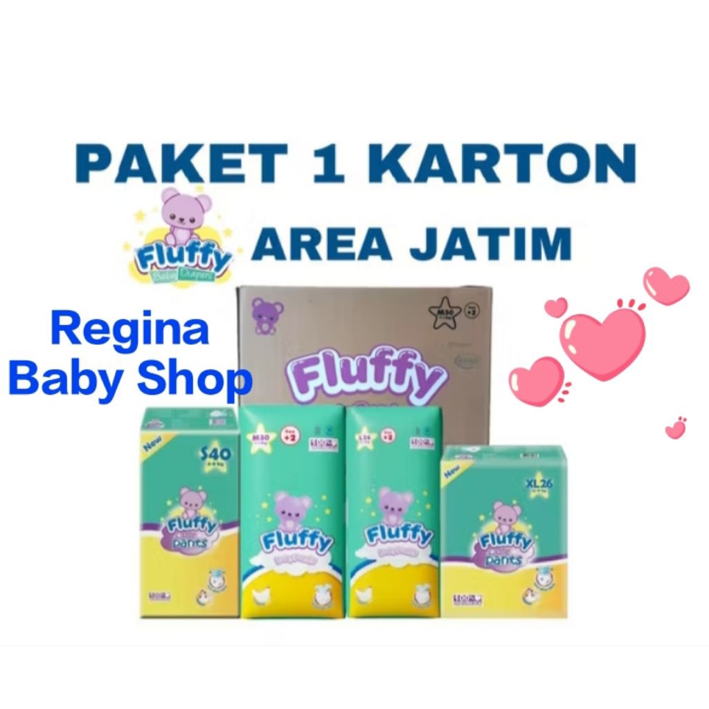[KARTON] FLUFFY BABY PANTS KARTON ISI 6BALL S40/M30/L26/8BALL XL26