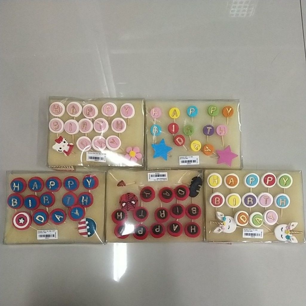 

Hiasan Kue Gumpaste Happy Birthday Karakter