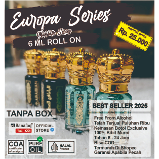 [6 ML EROPA ] Parfum Elbanafaq 6 ML TANPA BOX Roll On Kubah Emas Arabian | 6 ML TANPA BOX