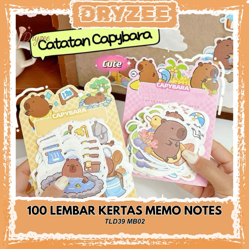 

100 Lembar Kertas Memo Notes Aesthetic Cute Motif Abu School Notes - TLD39 MB02