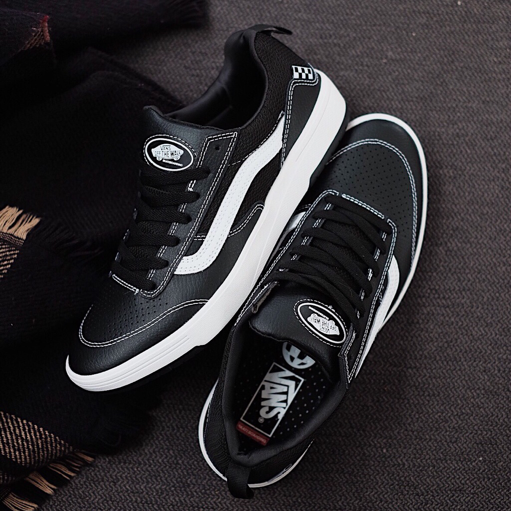 Sepatu Vans Zahba Pro Skate Leather Black White 100% ORIGINAL RESMI