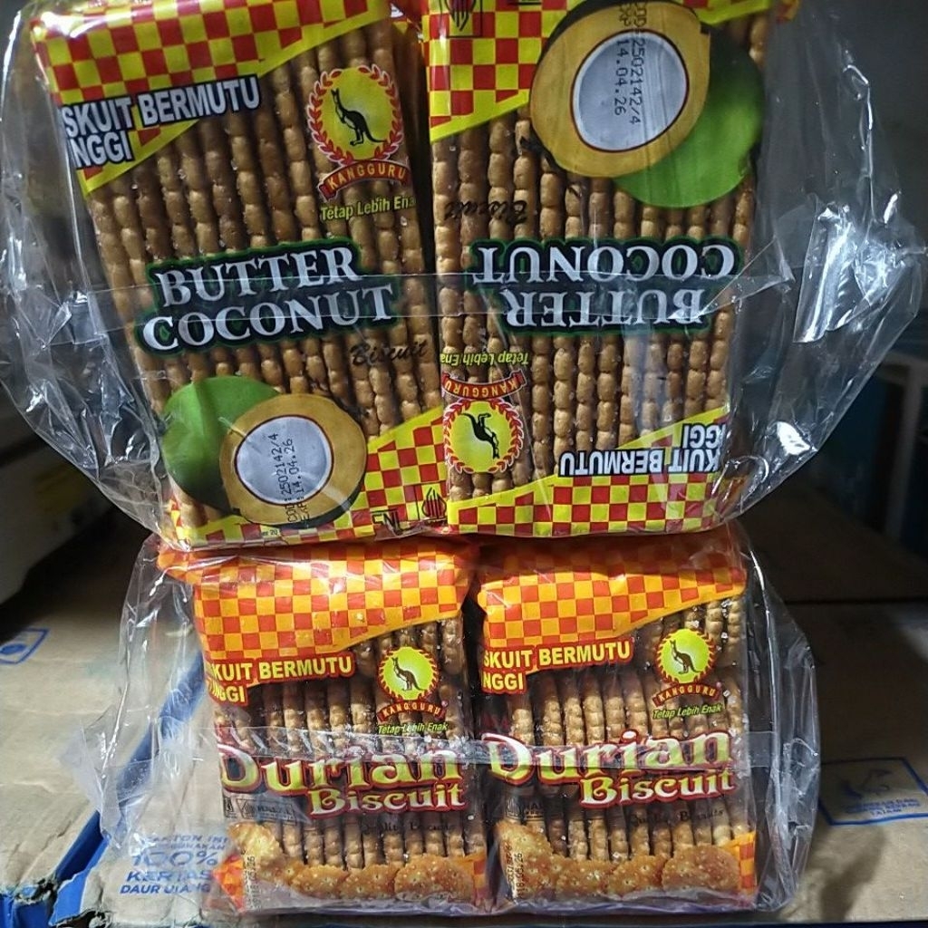 

Biskuit butter coconut dan durian isi 12