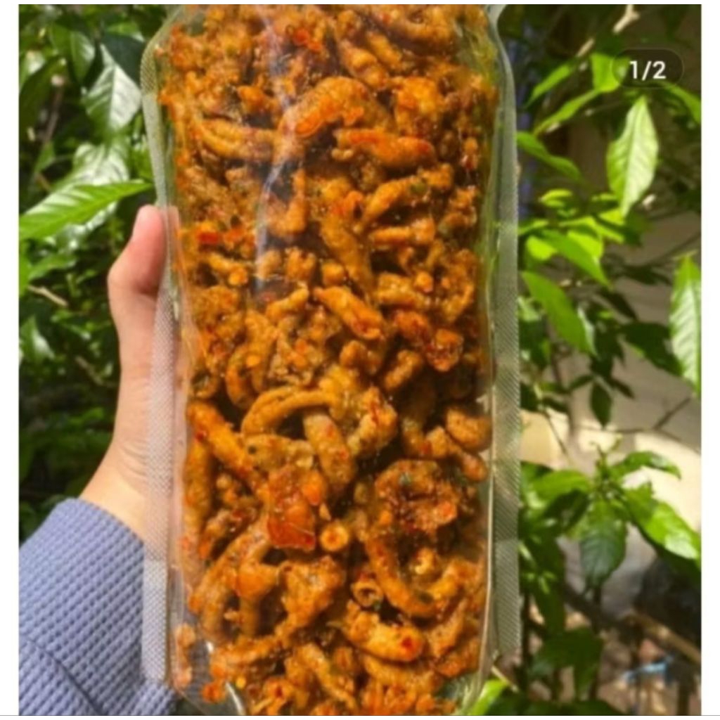 

kripik usus crispy pedas lezat 100 gram usus kripik usus ayam