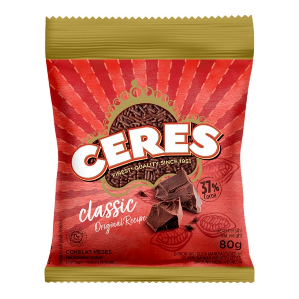 

Ceres Hagelslag Cokelat Meses Klasik 80 g