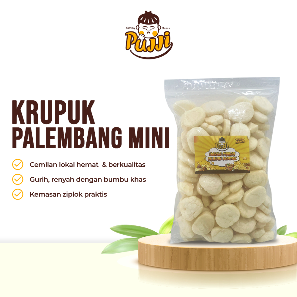 

PUJJI SNACK - Kerupuk Palembang Mini / Kerupuk Kemplang Mini Khas Palembang / Kerupuk Ikan Tenggiri