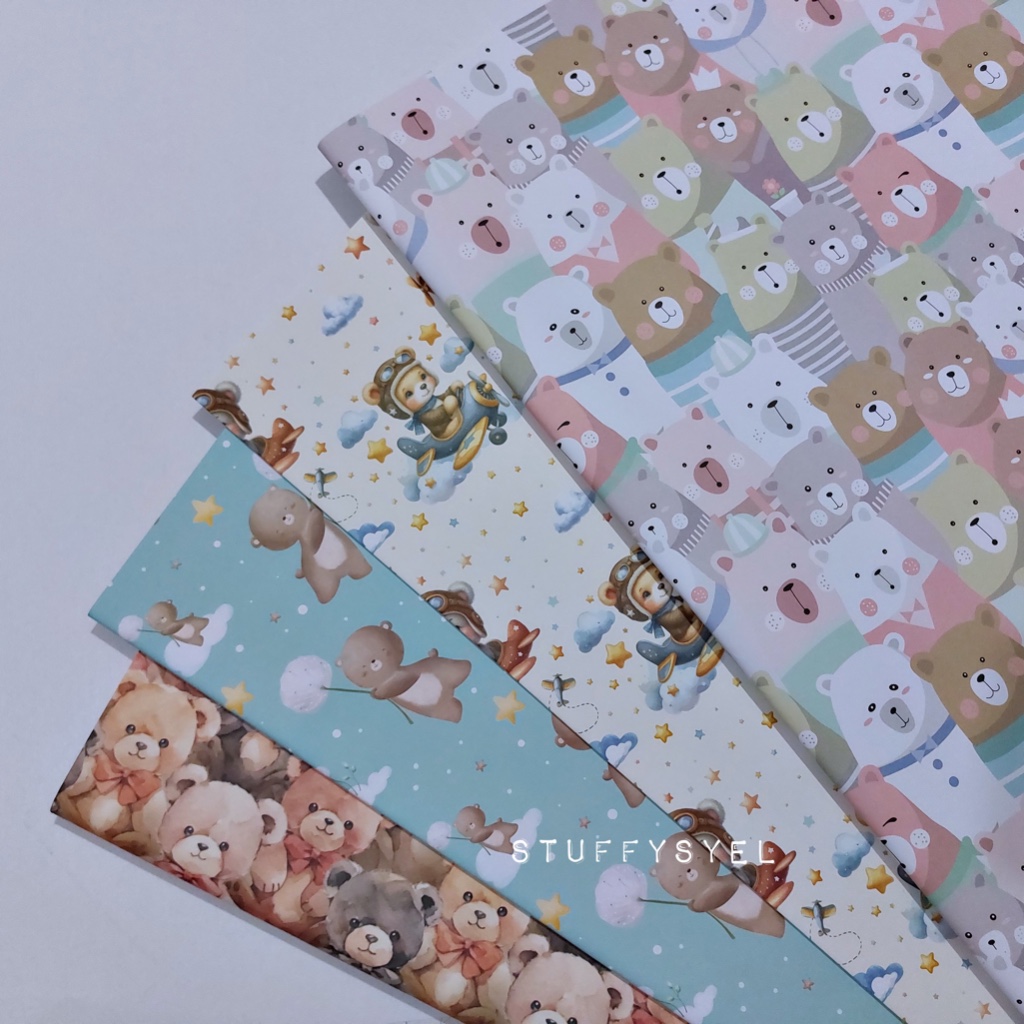 

Kertas Kado Sansan wawa Motif BEAR / BERUANG bisa untuk sampul kado