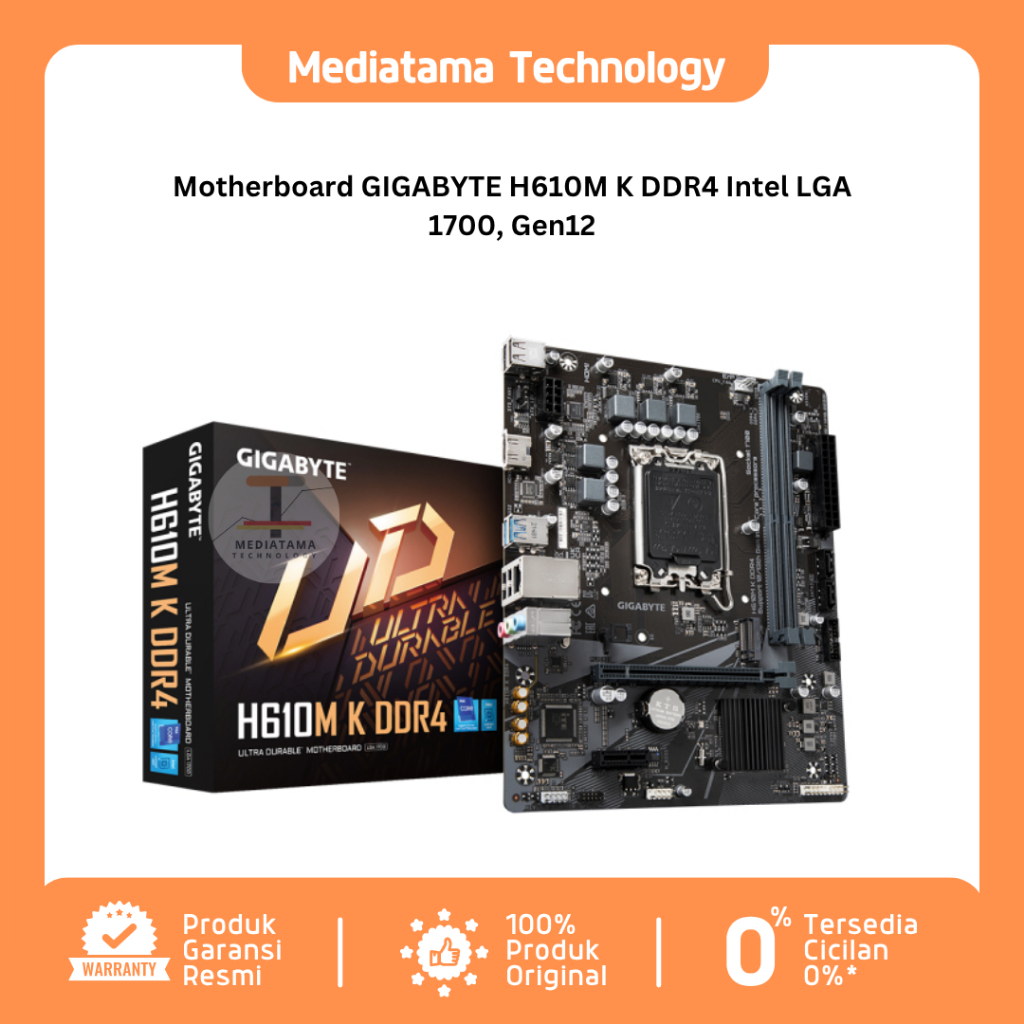 Motherboard GIGABYTE H610M K DDR4 Intel LGA 1700, Gen12