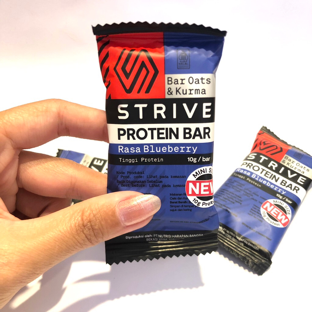 

Strive Protein Bar Mini Size 10g/bar Oats dan Kurma Halal Original
