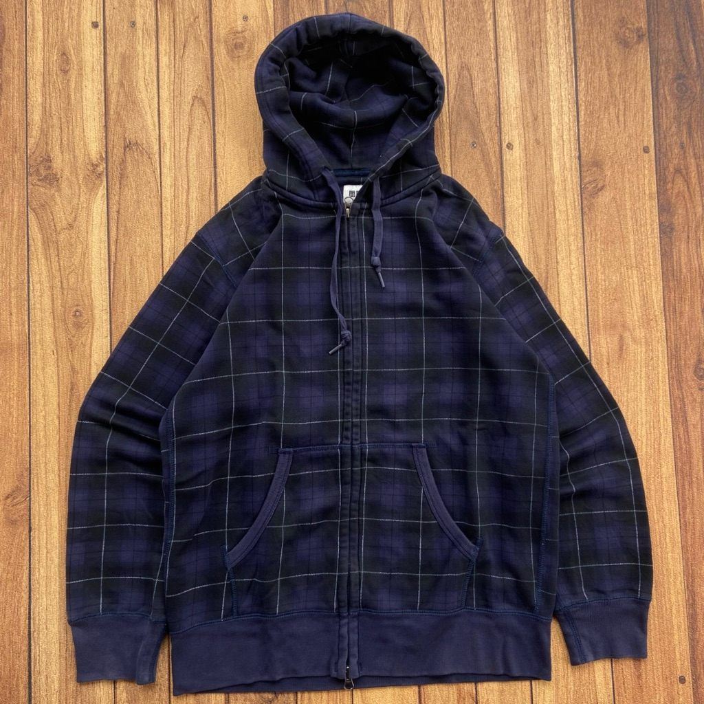 Hoodie Zipper Uniqlo Tartan