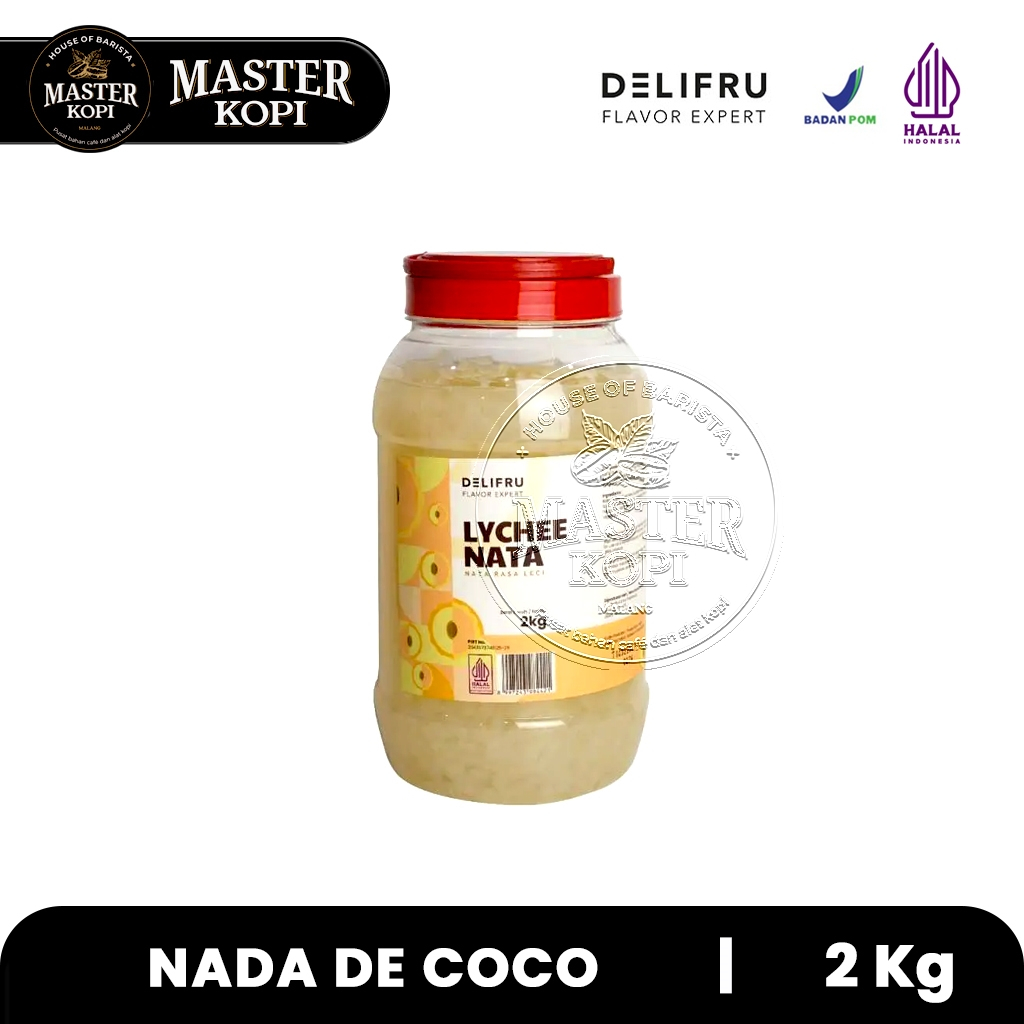 

Nata de Coco Lychee DELIFRU Topping Minuman Leci Nata - PAIL 2 Kg