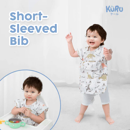 Kuru Bib Celemek Baju Anak | Bib Slabber Waterproof Bayi Kuru Baby Kids Apron Bib | Celemek Baju Ana