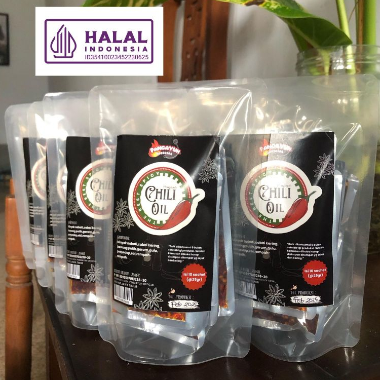 

Pangayuh chili oil halal standing pouch isi 10 sachet COCOK UNTUK DIJUAL LAGI