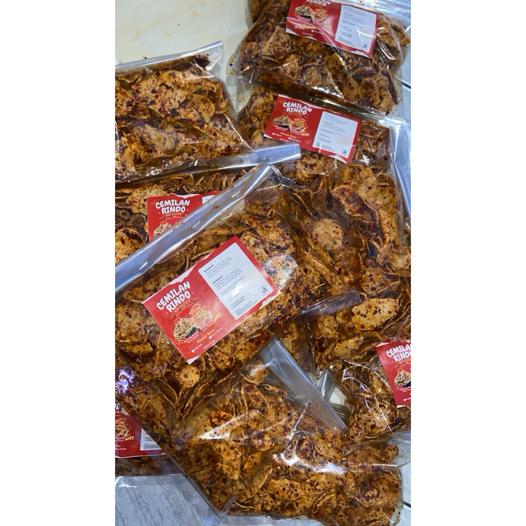 

Basreng Daun Jeruk ekstra pedas terviral 250gram~Basreng Daun jeruk Extra Pedas 100%cabe asli krenyes ga keras sama sekali