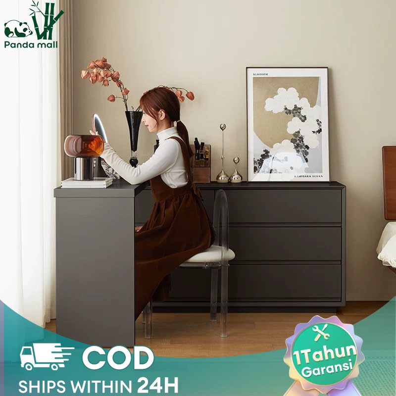 Meja Rias Dapat Rentangkan Meja Rias Hitam Meja Kamar Lemari Laci Bedside Table Lemari Kecil