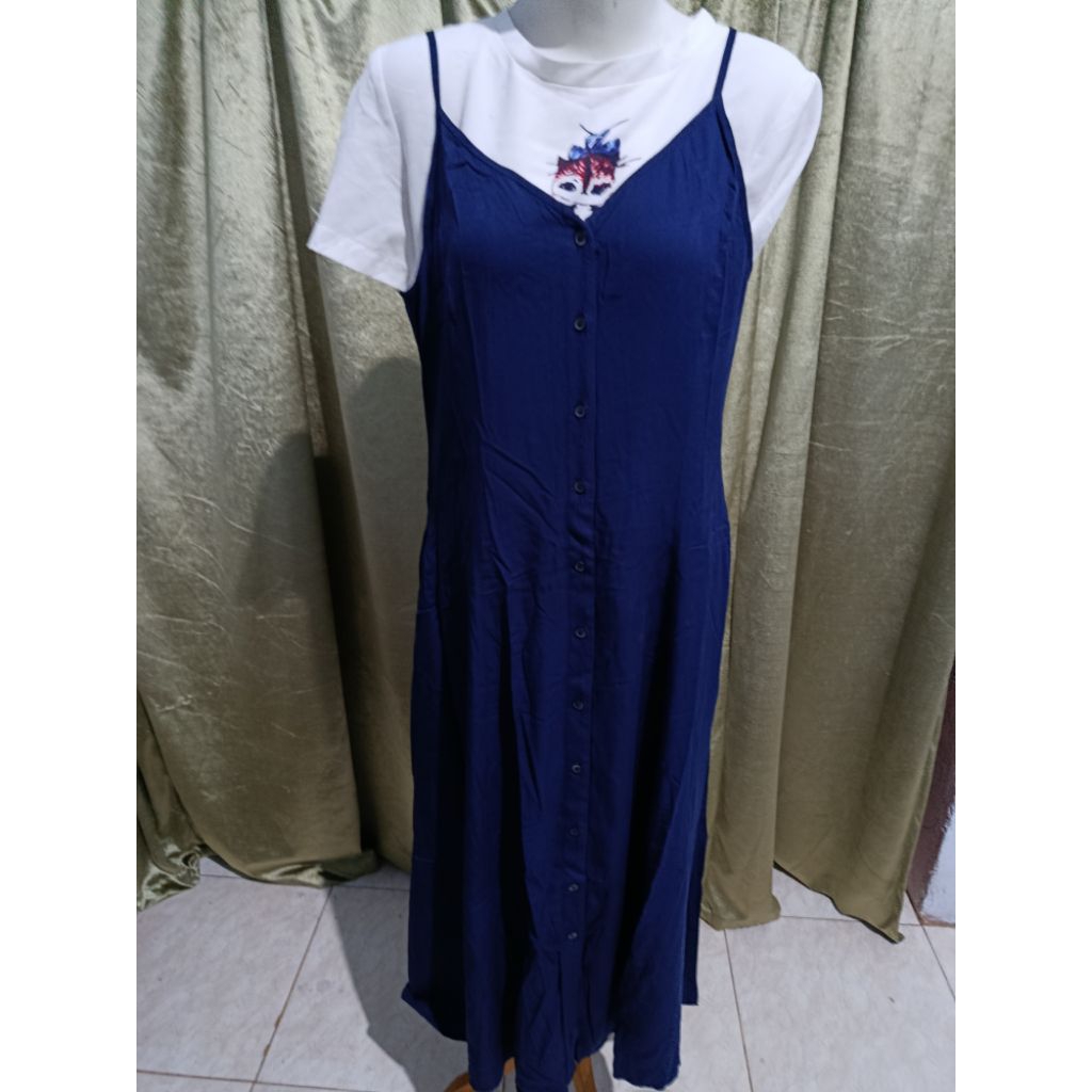 Overall rok dress wanita uniqlo