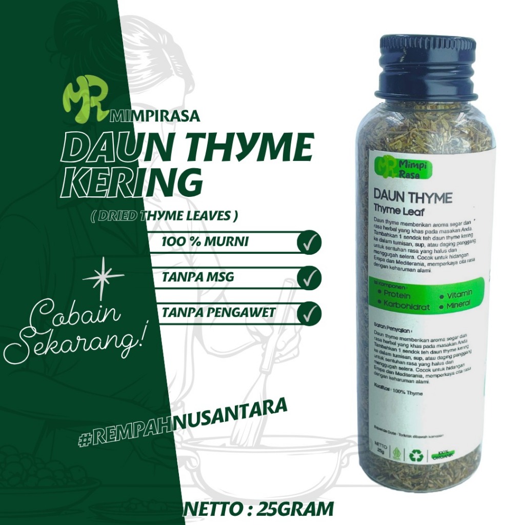 

BUMBU | DAUN THYME BUBUK | THIMUS VULGARIS | 40g