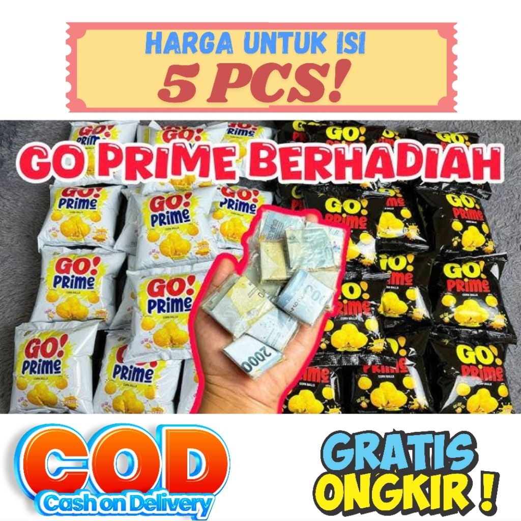 

Ciki Go prime berhadiah uang tunai ( HARGA DI ATAS PER 5 PCS ) - Ciki berhadiah uang