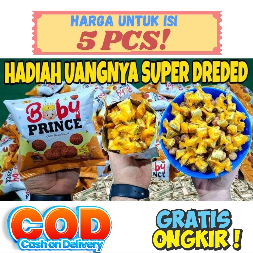 

Ciki Baby prince berhadiah uang tunai ( HARGA DI ATAS PER 5 PCS ) - Ciki berhadiah uang