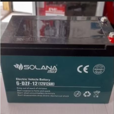 Aki / Battery / Accu Sepeda Listrik 12V 12 Ah Merk Solana