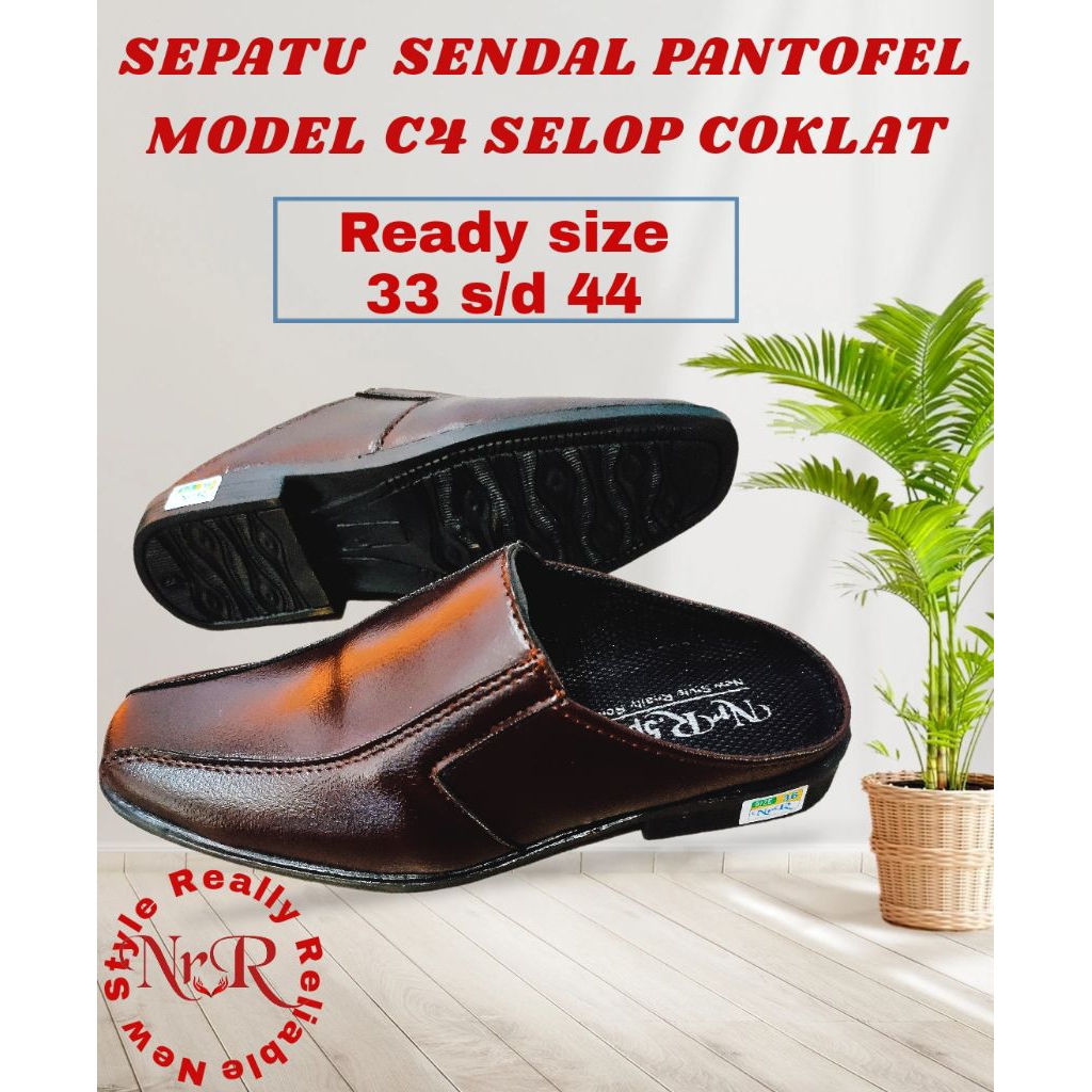 Sepatu sandal selop kulit  Pantofel Pria/Sepatu Pantofel Pria Sepatu Kulit Kerja Formal Pria Anak an