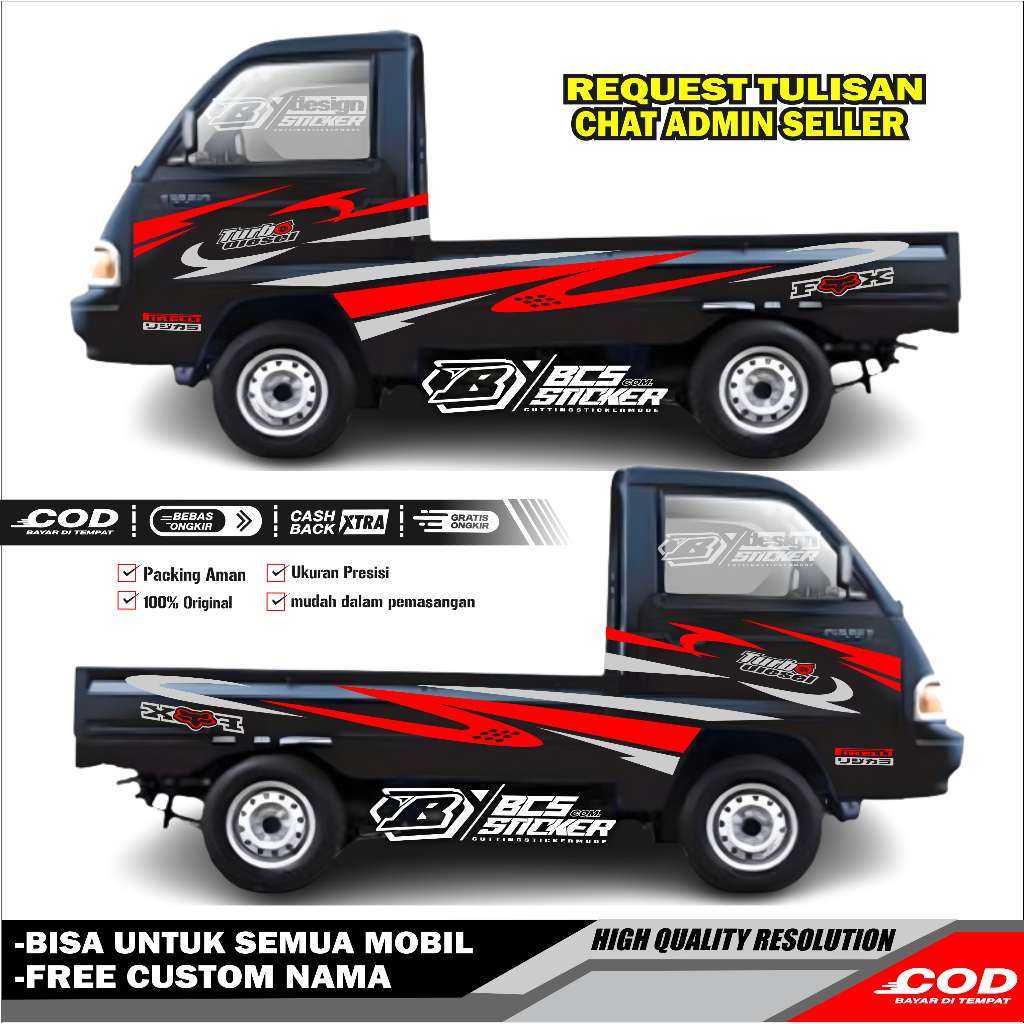 Stiker Mobil Pick Up suzuki futura Stiker Pick Up Colt T 120ss New Carry Futura List Body High Speed